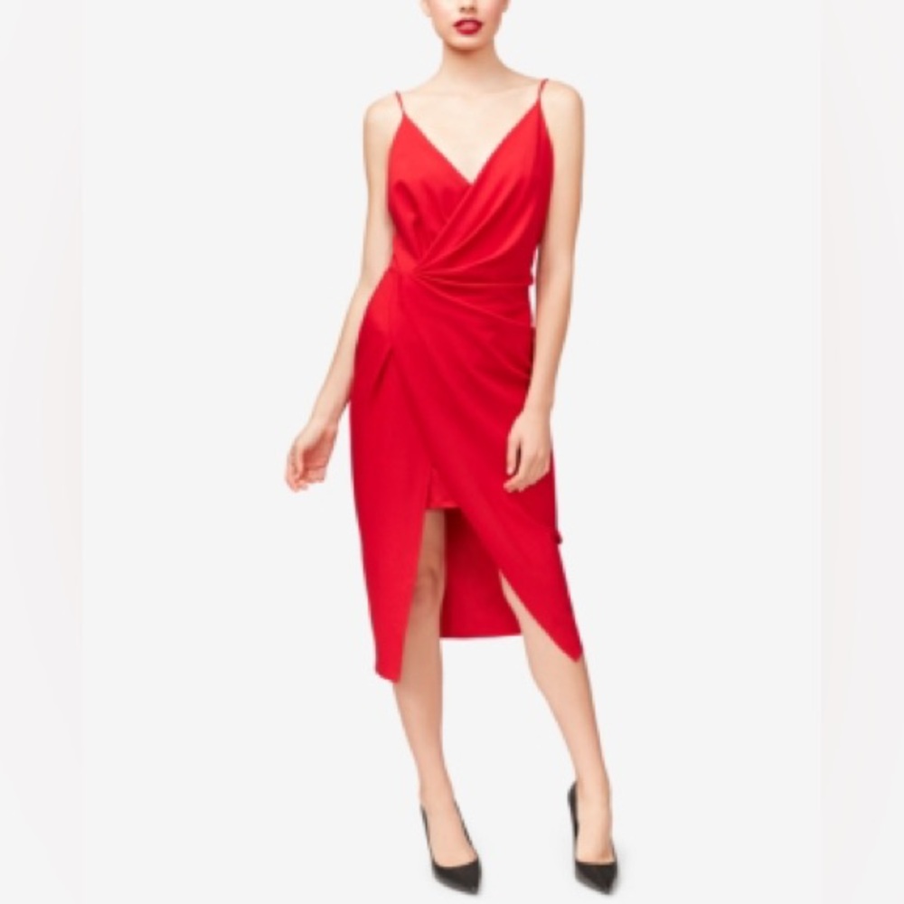 Betsey Johnson Draped Surplice Sheath Dress